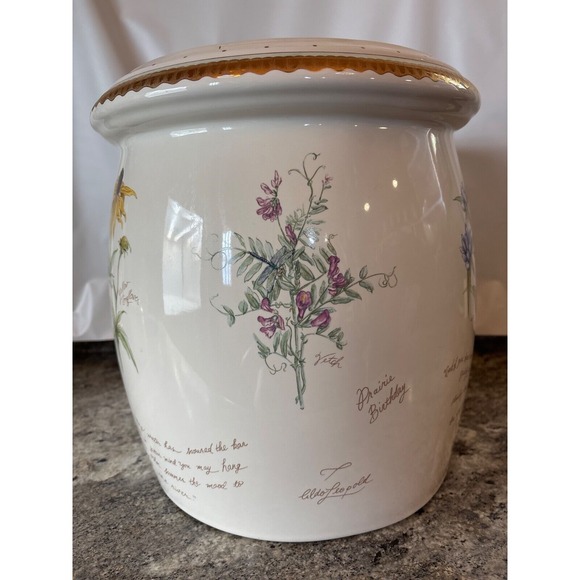 RARE Kohler Prairie Flowers‎ of the Midwest Artist Edition Waste Basket Planter - Picture 2 of 16